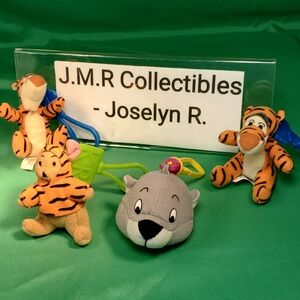 Set 4 Winnie the Pooh Clip-On Doll Keychains, Winnie Pooh Keychains, Tigger,